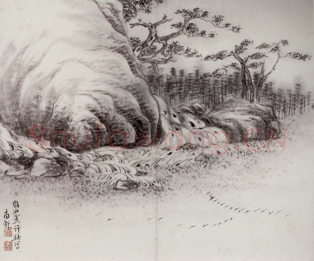 清 高凤翰《山水花卉册》书画作品