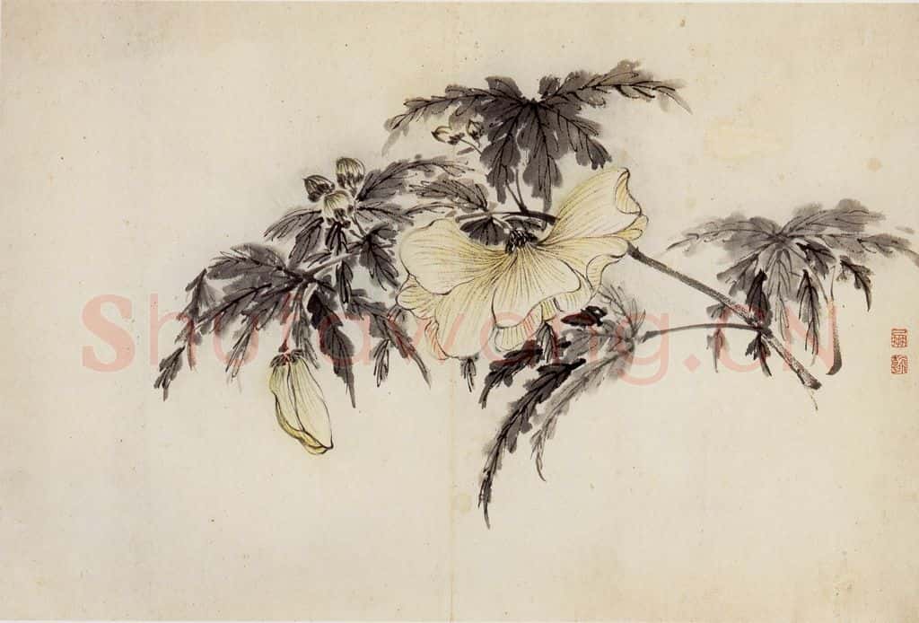 清 高凤翰《花卉册十开》书画作品