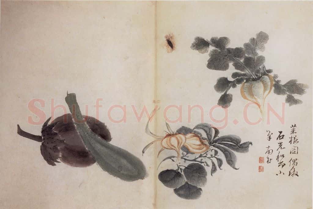 清 高凤翰《花卉册》书画作品
