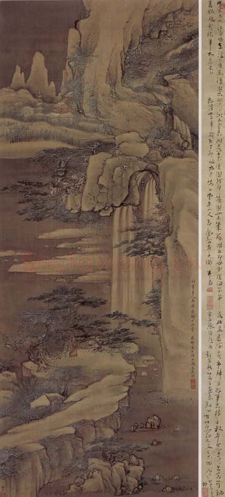 清 高凤翰《雪景山水》书画作品