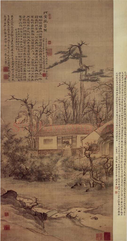 清 高凤翰《草堂艺菊图》书画作品