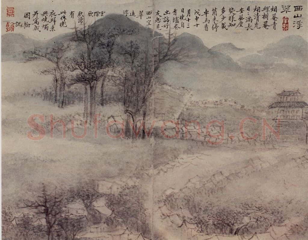 清 高凤翰《山水册》书画作品
