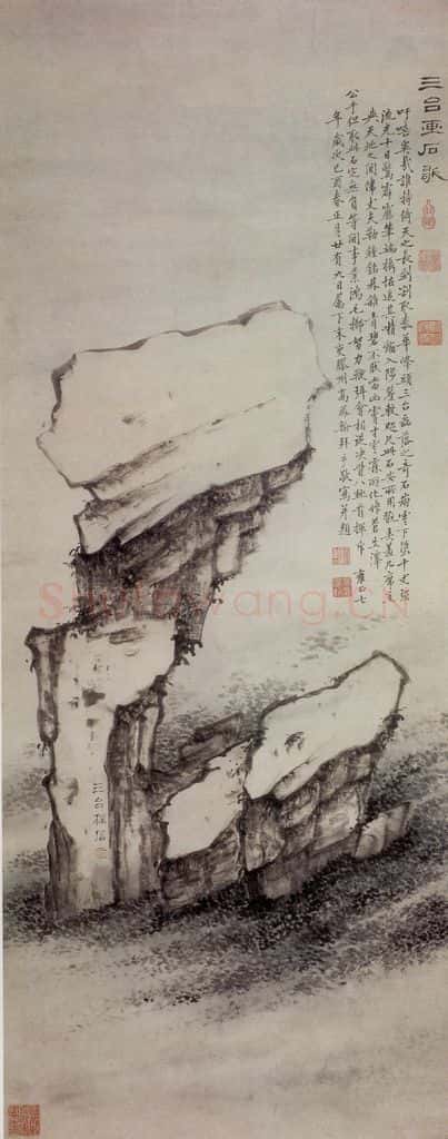 清 高凤翰《三台柱石图》书画作品