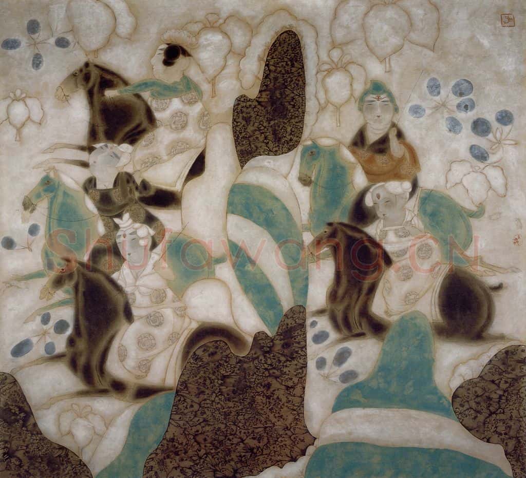 1991年 唐勇力《山中行》书画作品