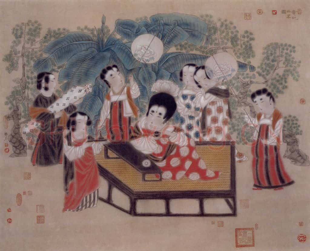 1992年 唐勇力《品茗图》书画作品