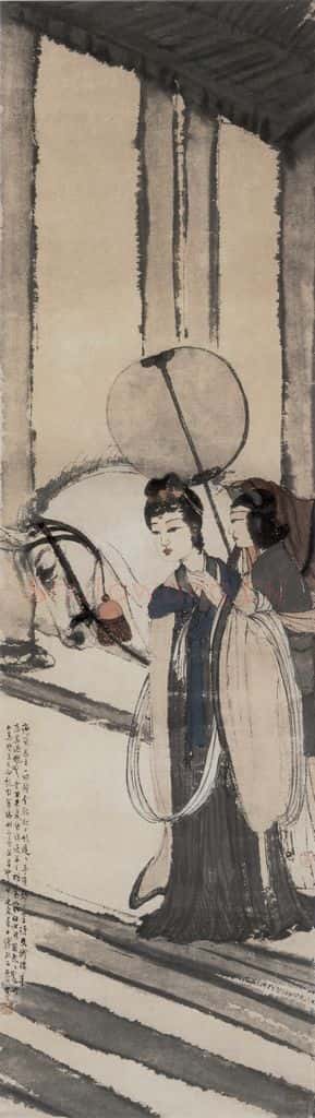 20世纪40年代初 傅抱石《贵妃图》书画作品