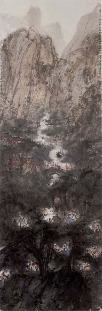 20世纪40年代初 傅抱石《兰亭图》书画作品