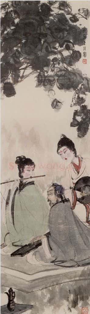 20世纪40年代初 傅抱石《东山丝竹》书画作品