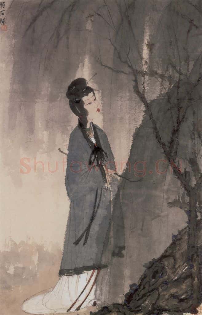 20世纪40年代初 傅抱石《杜甫诗意》书画作品