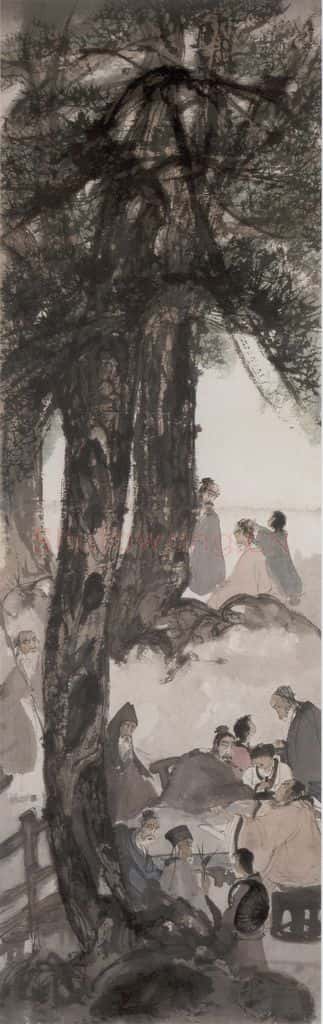 20世纪40年代初 傅抱石《九老图》书画作品