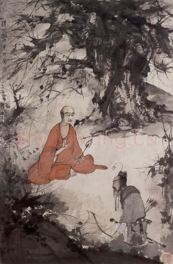 20世纪40年代初 傅抱石《仿桥本观雪访隐图》书画作品