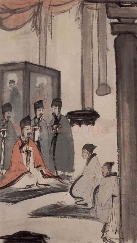 20世纪40年代初 傅抱石《郑庄公见母》书画作品