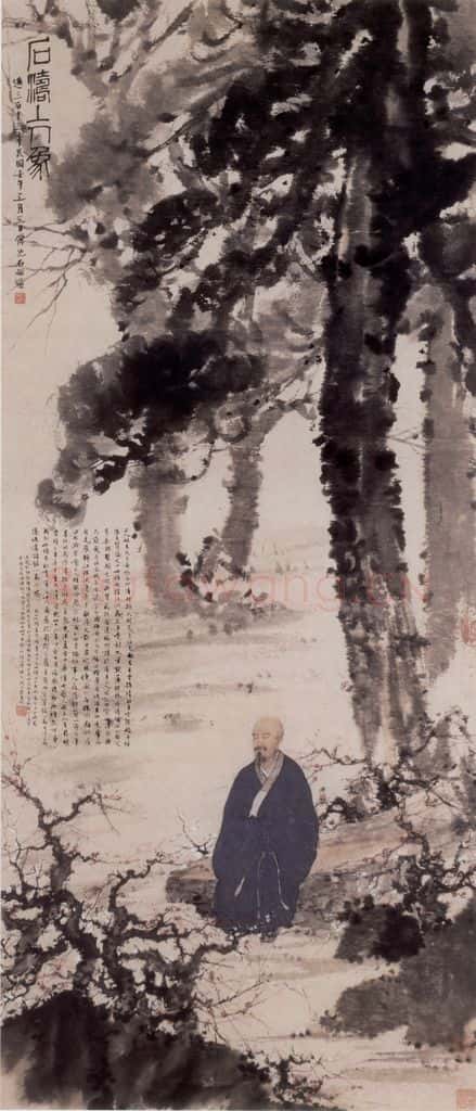 1942年 傅抱石《石涛上人像》书画作品