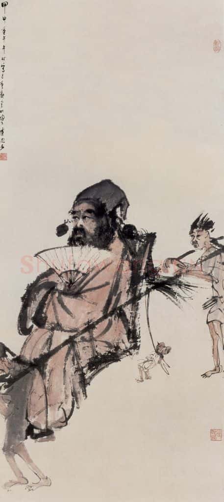 1944年 傅抱石《钟馗》书画作品