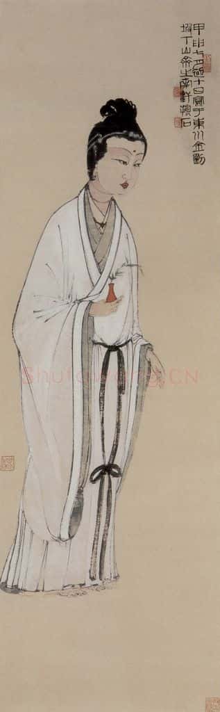 1944年 傅抱石《观音像》书画作品