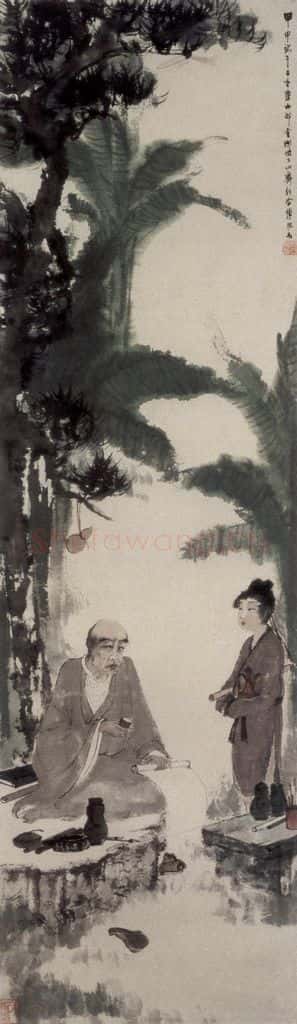 1944年 傅抱石《醉僧图》书画作品