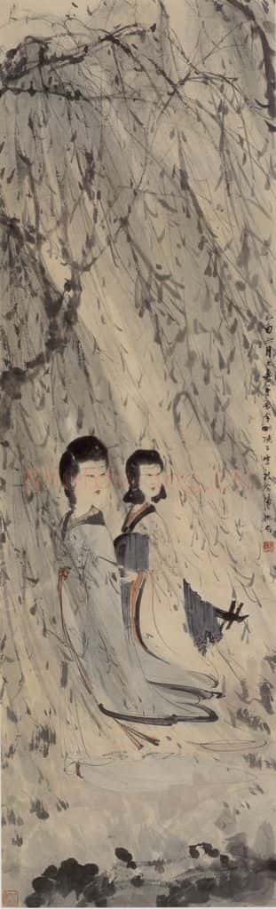 1945年 傅抱石《春光图》书画作品