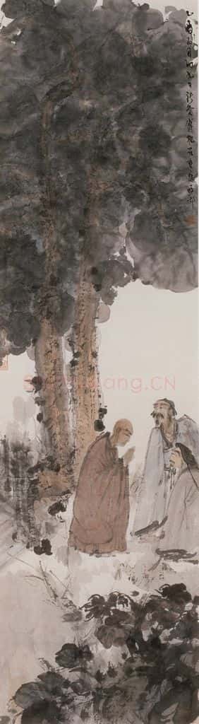 1945年 傅抱石《虎溪三笑》书画作品