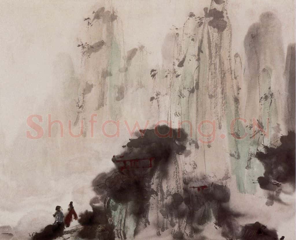 1940年代 傅抱石《山水》书画作品