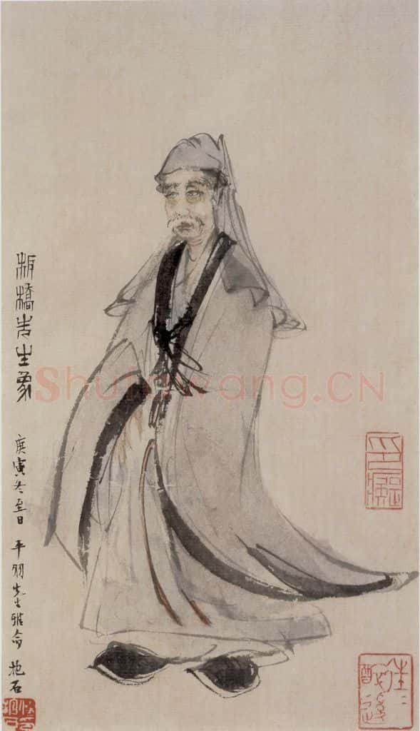 1950年 傅抱石《板桥先生像》书画作品