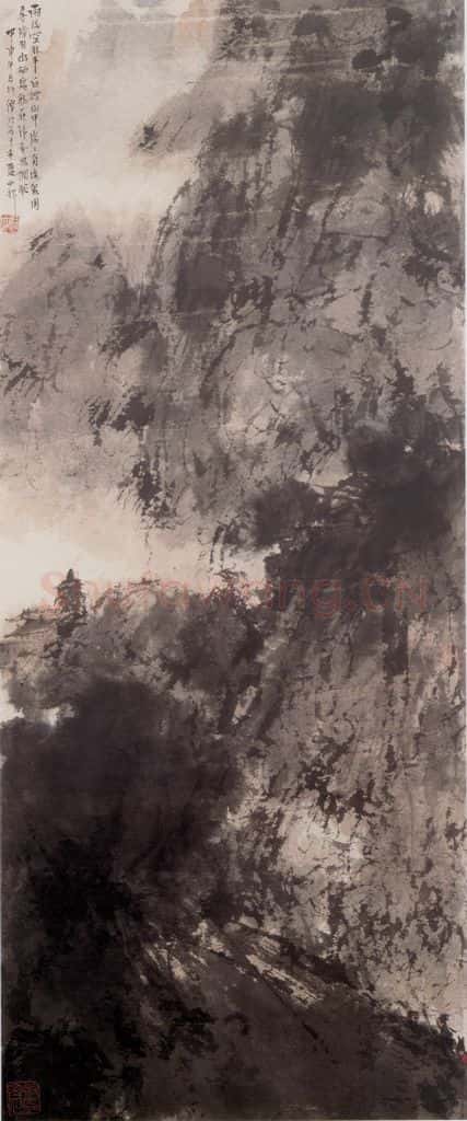 1944年 傅抱石《雨后空灵》书画作品