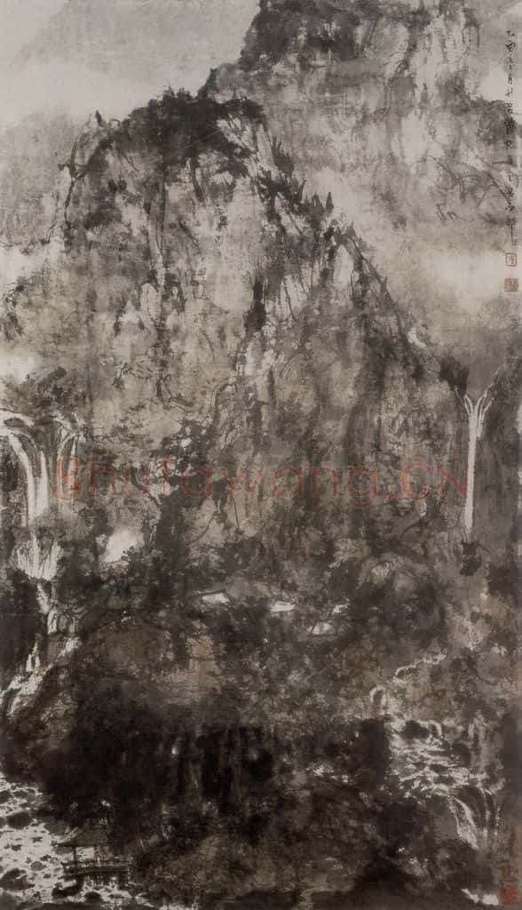 1945年 傅抱石《山水》书画作品
