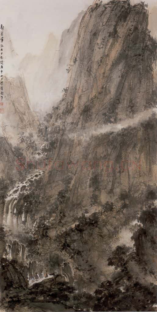 1947年 傅抱石《游山图》书画作品