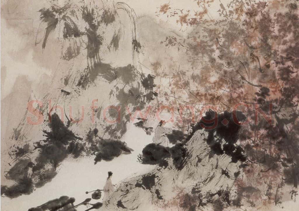 1950年代初 傅抱石《秋兴》书画作品