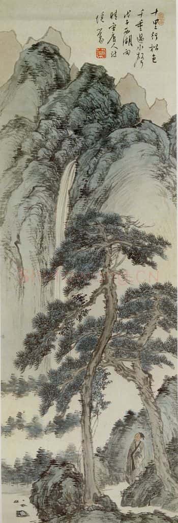 民国 溥儒《水声松色》书画作品