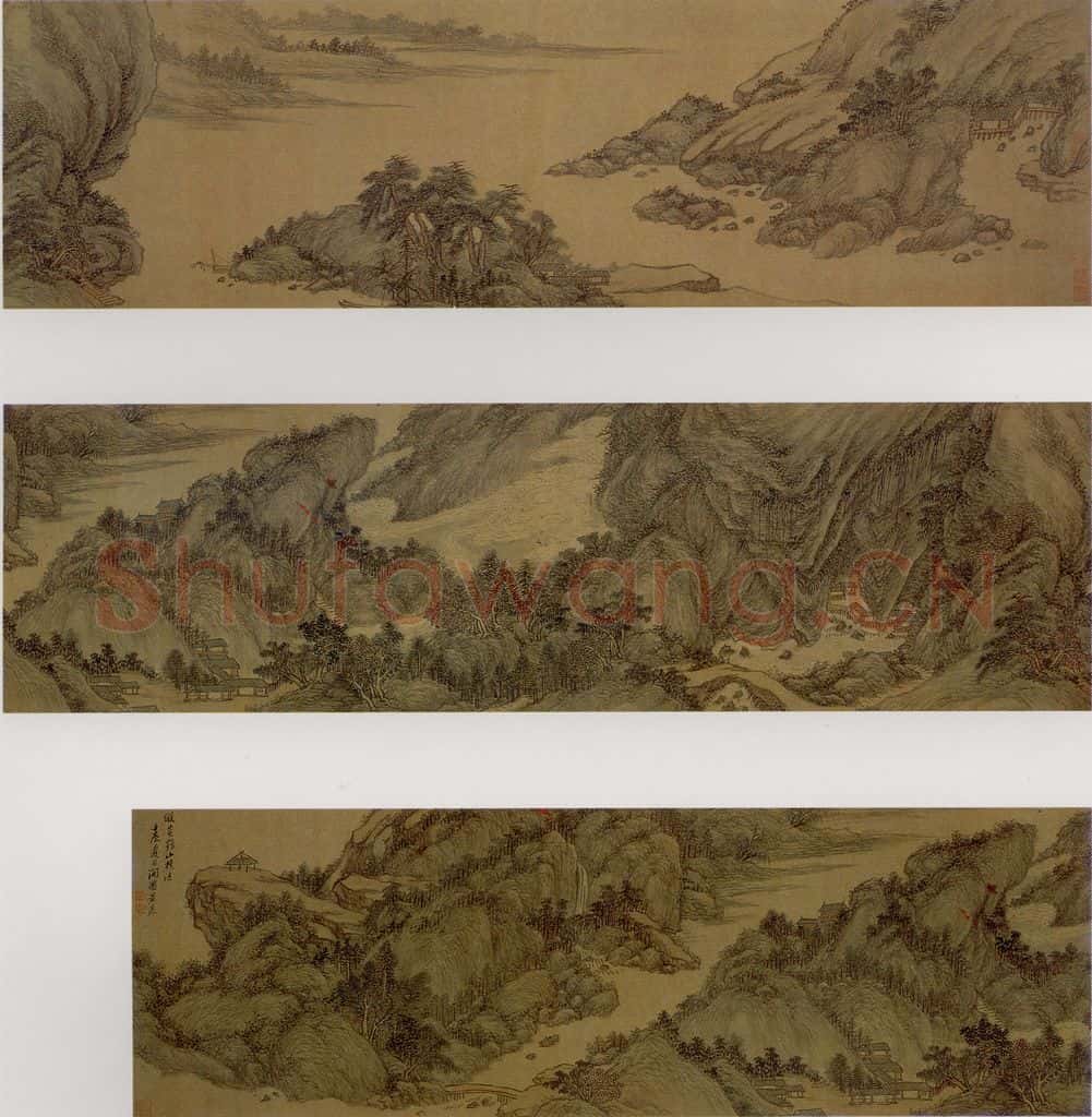 清代 黄鼎《溪山无尽》书画作品