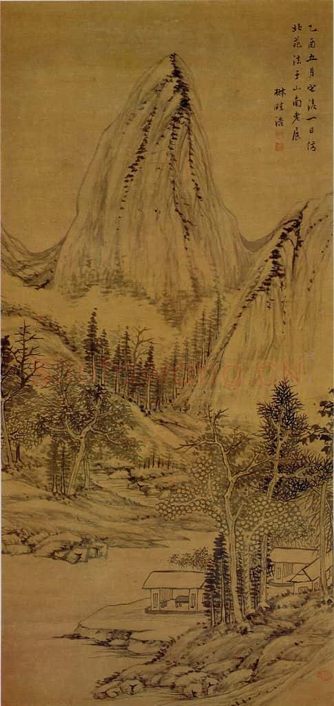 清代 王学浩《仿董北苑山水》书画作品