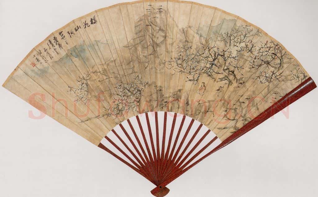 清代 虚谷《梅花山洞》书画作品