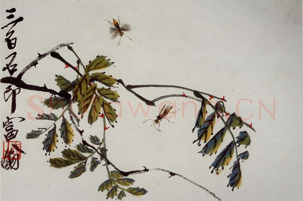 民国 齐璜《草虫》书画作品