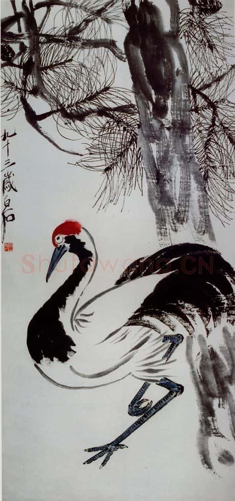 民国 齐璜《松鹤延龄》书画作品