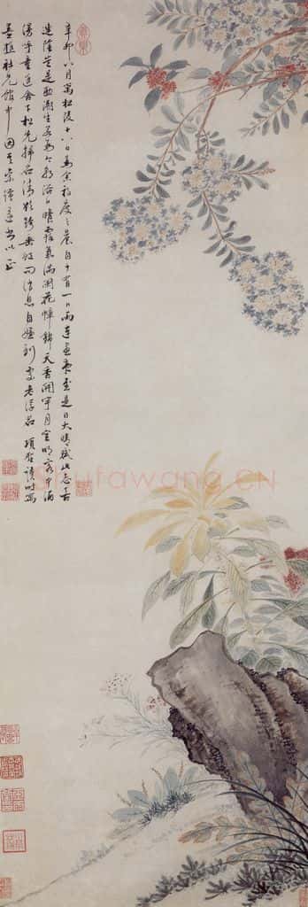 明 项圣谟《秋卉图轴》书画作品