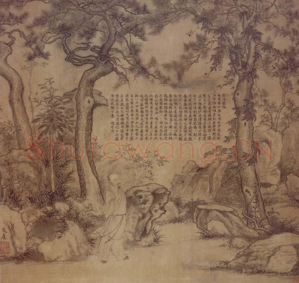 明 项圣谟《松涛散仙图轴》书画作品