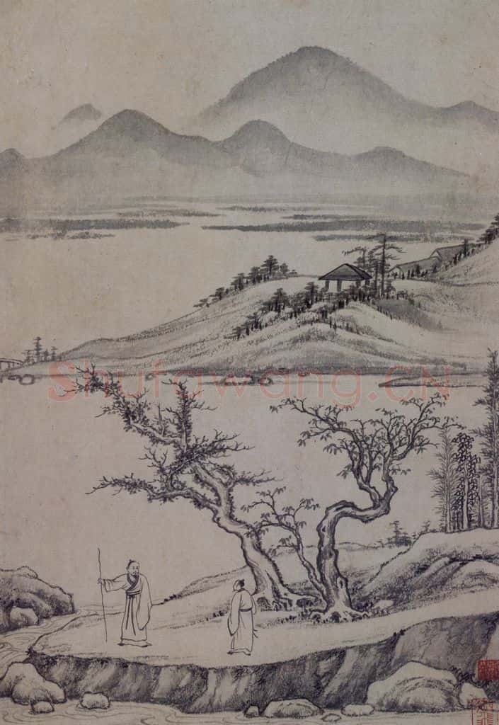 明 项圣谟《山水花卉图册》书画作品