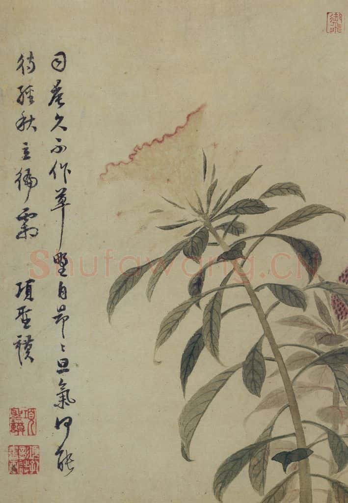 明 项圣谟《山水花卉图册》书画作品