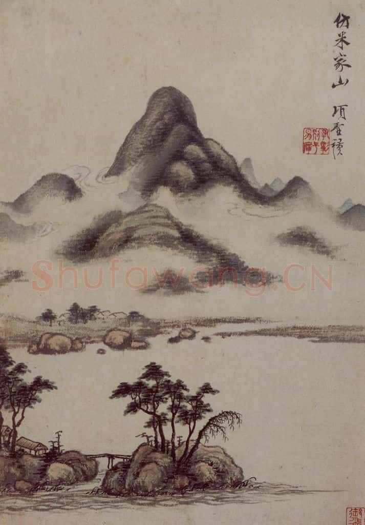 明 项圣谟《山水花卉图册》书画作品