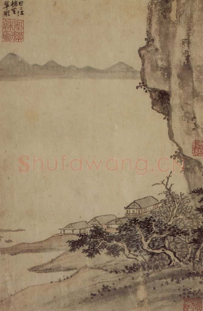 明 项圣谟《山水诗意图册》书画作品