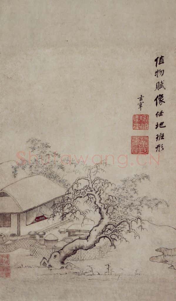 明 项圣谟《雪景山水图轴》书画作品