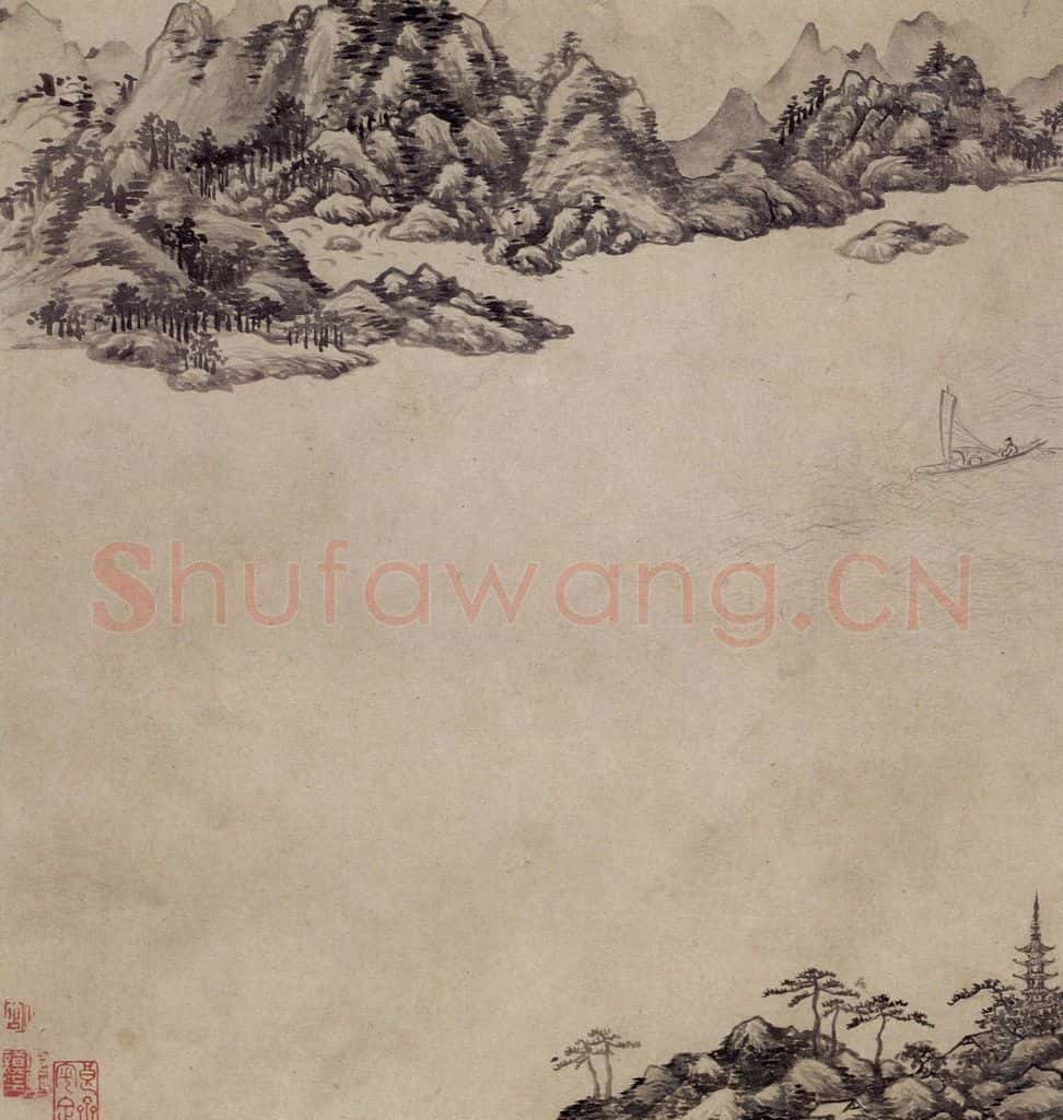 明 项圣谟《山水兰竹图册》书画作品