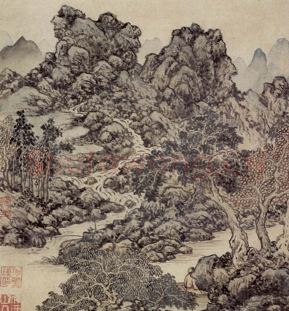 明 项圣谟《山水兰竹图册》书画作品