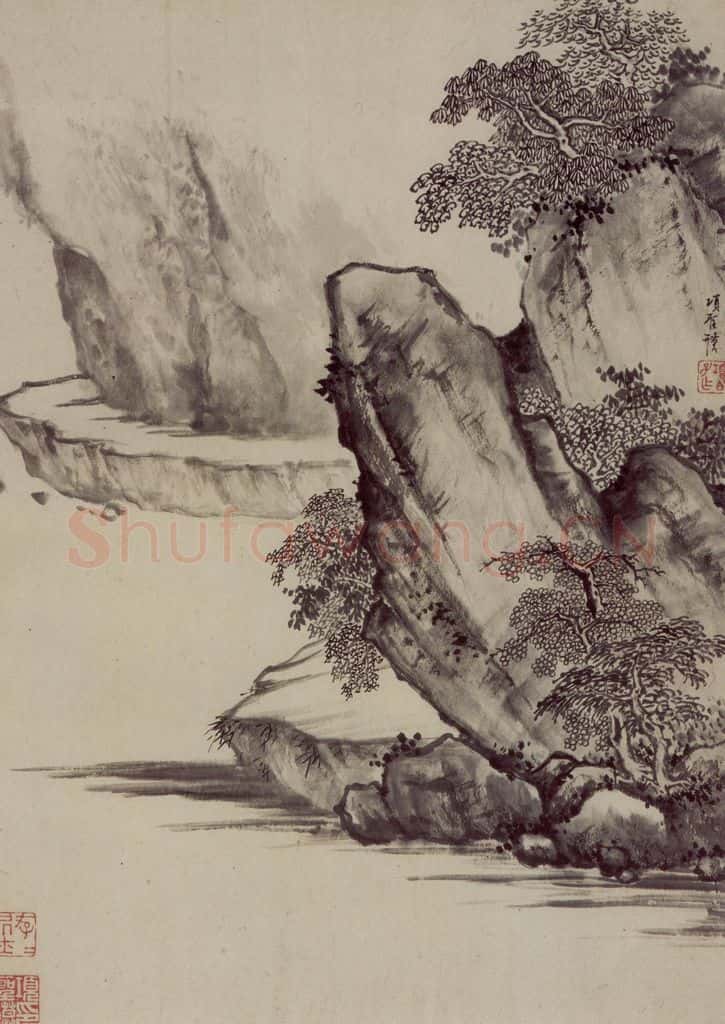 明 项圣谟《山水花卉图册》书画作品