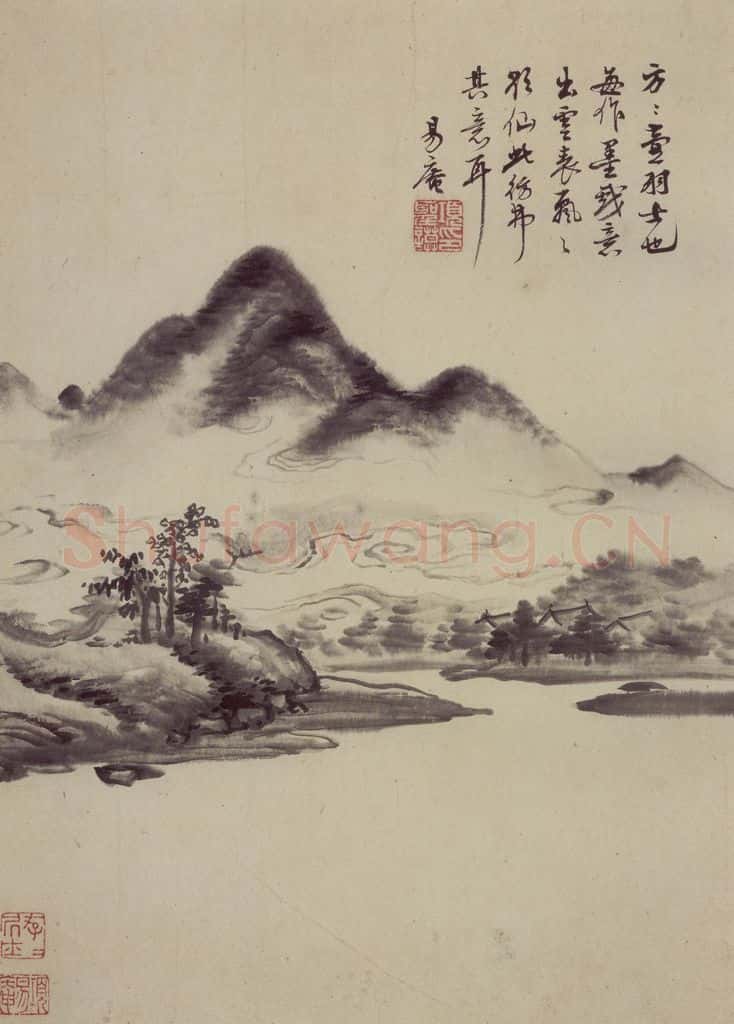 明 项圣谟《山水花卉图册》书画作品