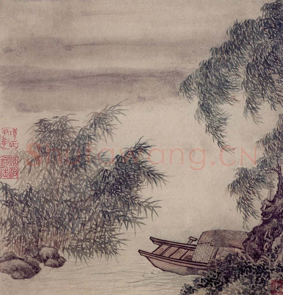 明 项圣谟《山水兰竹图册》书画作品