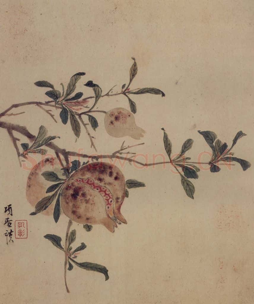 明 项圣谟《山水花卉图册》书画作品