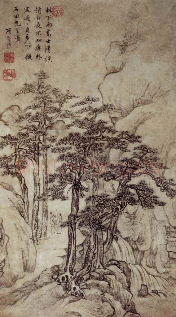 明 项圣谟《山水图轴》书画作品