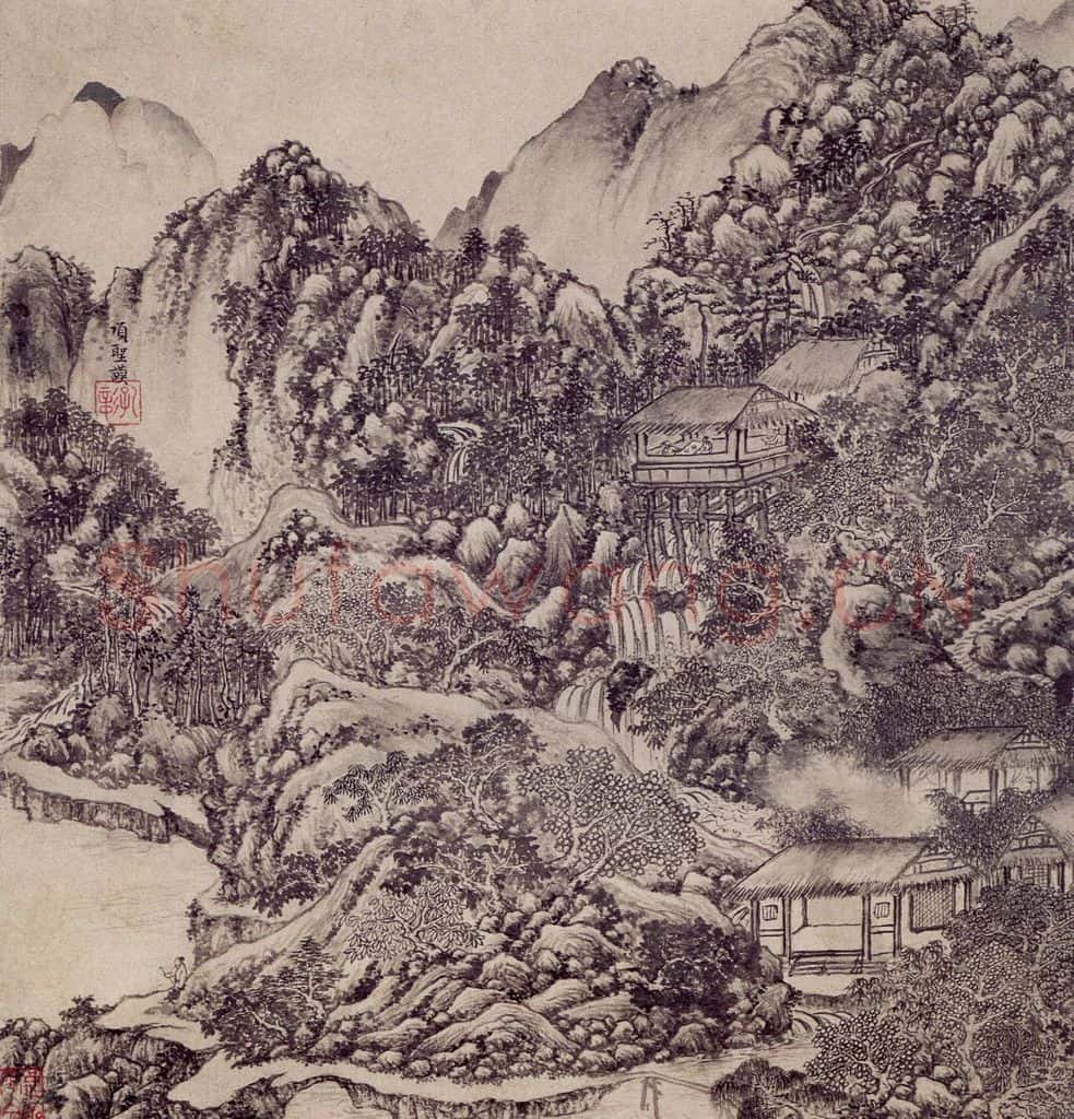 明 项圣谟《山水兰竹图册》书画作品