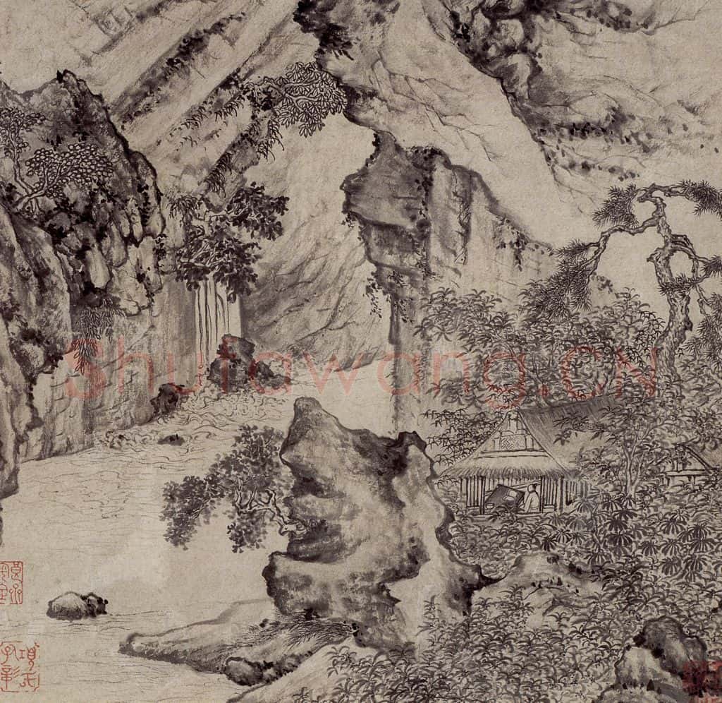 明 项圣谟《山水兰竹图册》书画作品